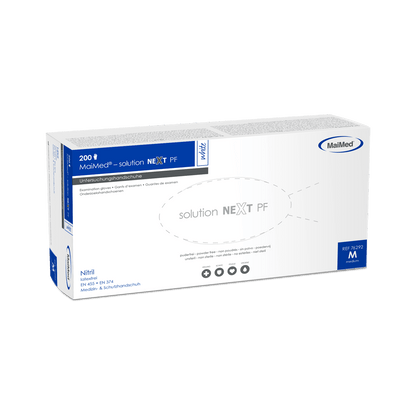 MaiMed-solution next λευκά γάντια νιτριλίου, μη αποστειρωμένα, χωρίς λάτεξ, 200 τεμάχια/κουτί