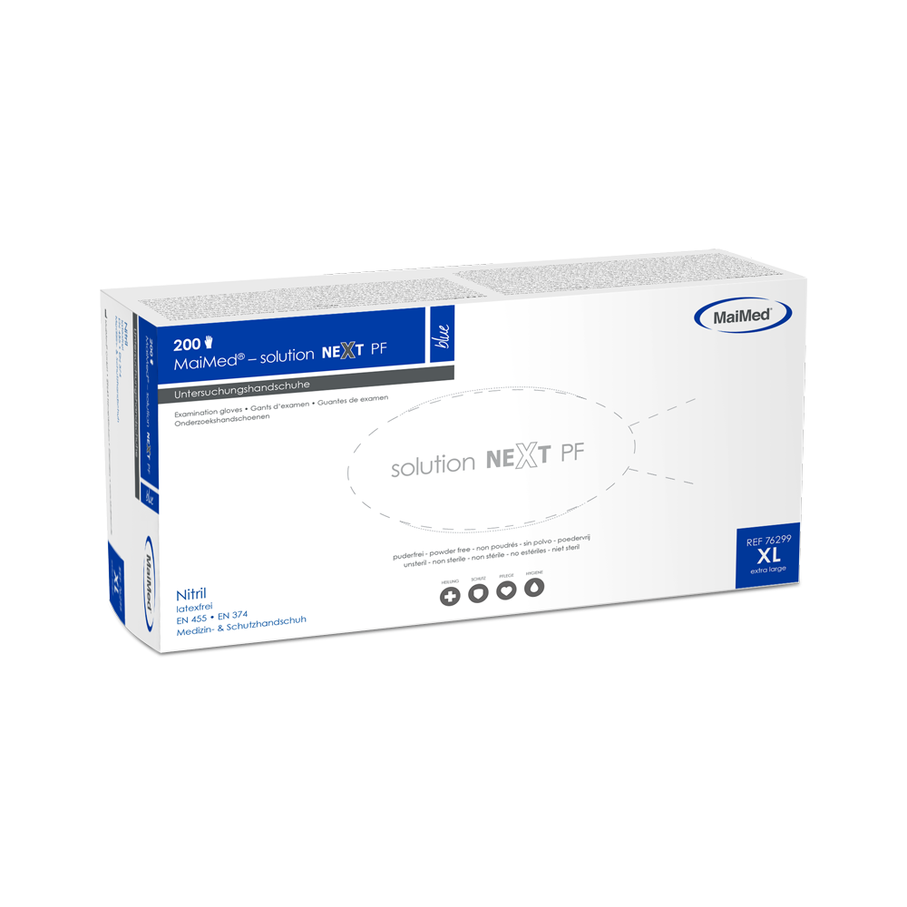 MaiMed-solution next μπλε γάντια νιτριλίου, μη αποστειρωμένα, χωρίς λάτεξ, 200 τεμάχια/κουτί