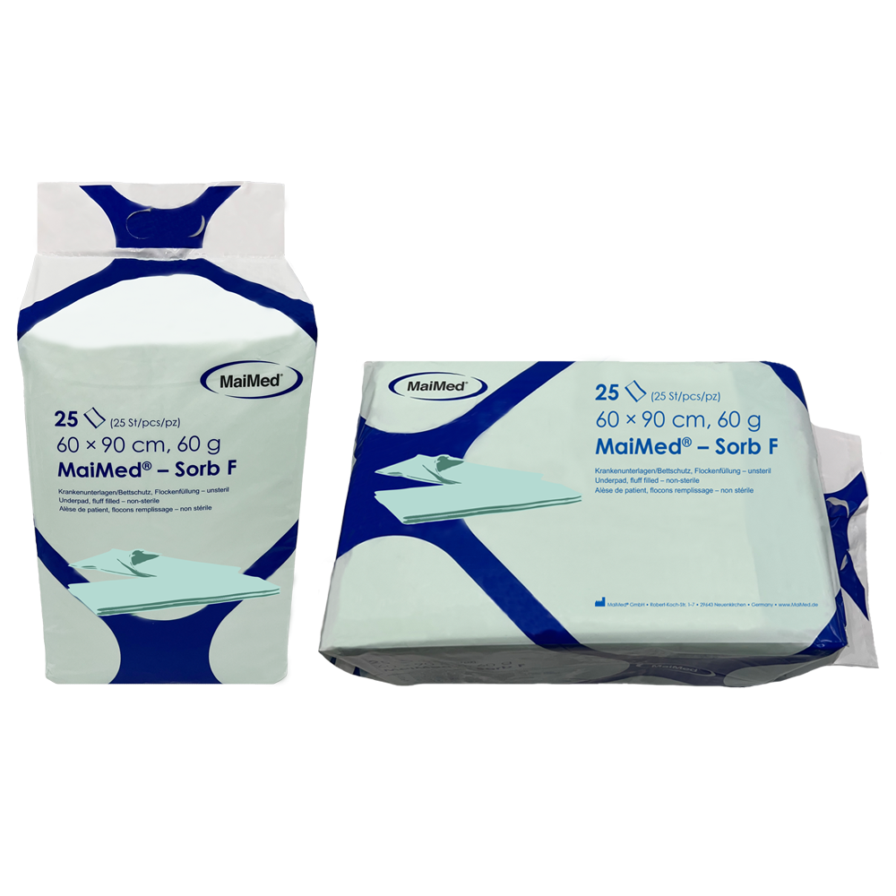 MaiMed-Sorb F ιατρικά αρχεία μη αποστειρωμένες νιφάδες κυτταρίνης, 60x90cm, 60g, 4x25 τεμάχια/κουτί | Κουτί (100 τεμάχια)