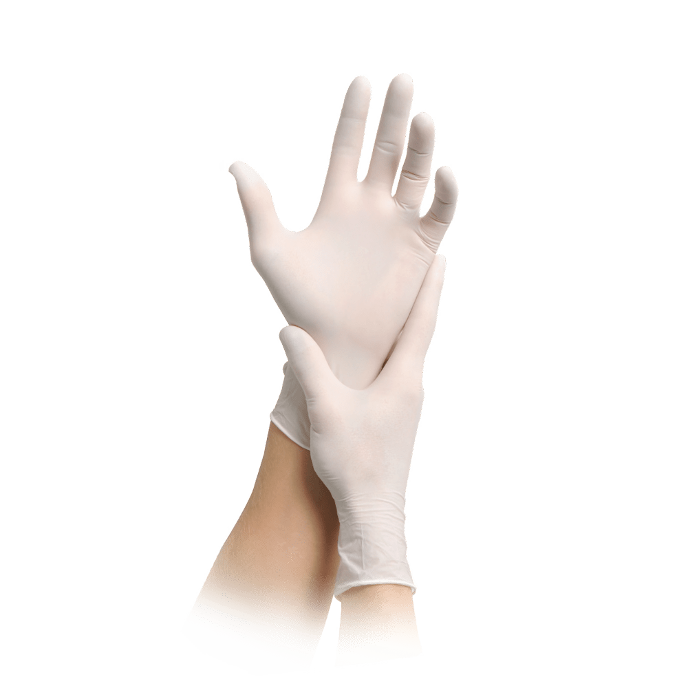 MaiMed-solution 100 λευκό μη αποστειρωμένο, pf γάντι χωρίς λατέξ, λευκό, 100 τεμάχια/κουτί