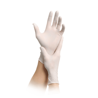 MaiMed-solution 100 λευκό μη αποστειρωμένο, pf γάντι χωρίς λατέξ, λευκό, 100 τεμάχια/κουτί