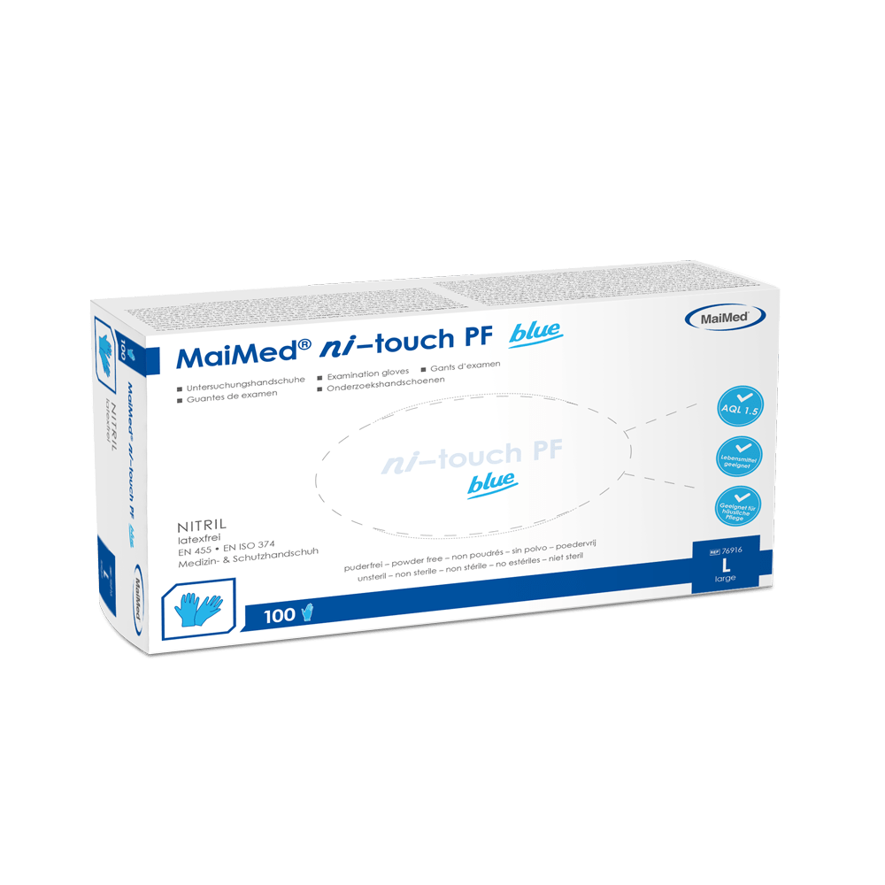 Γάντια νιτριλίου μιας χρήσης Ni-touch MaiMed 100 τεμάχια/κουτί