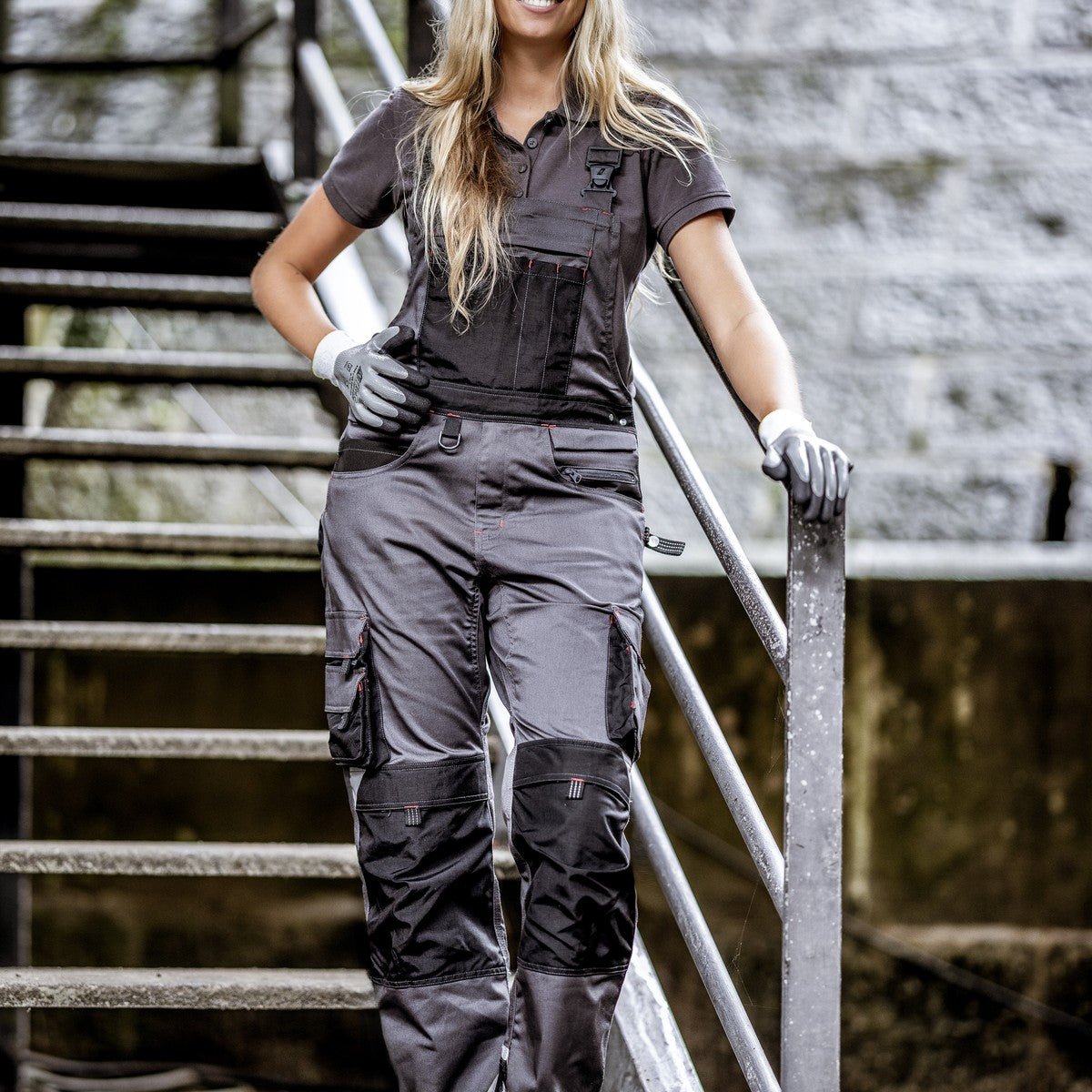 NITRAS MOTION TEX PRO FX, dungarees, γκρι / μαύρο