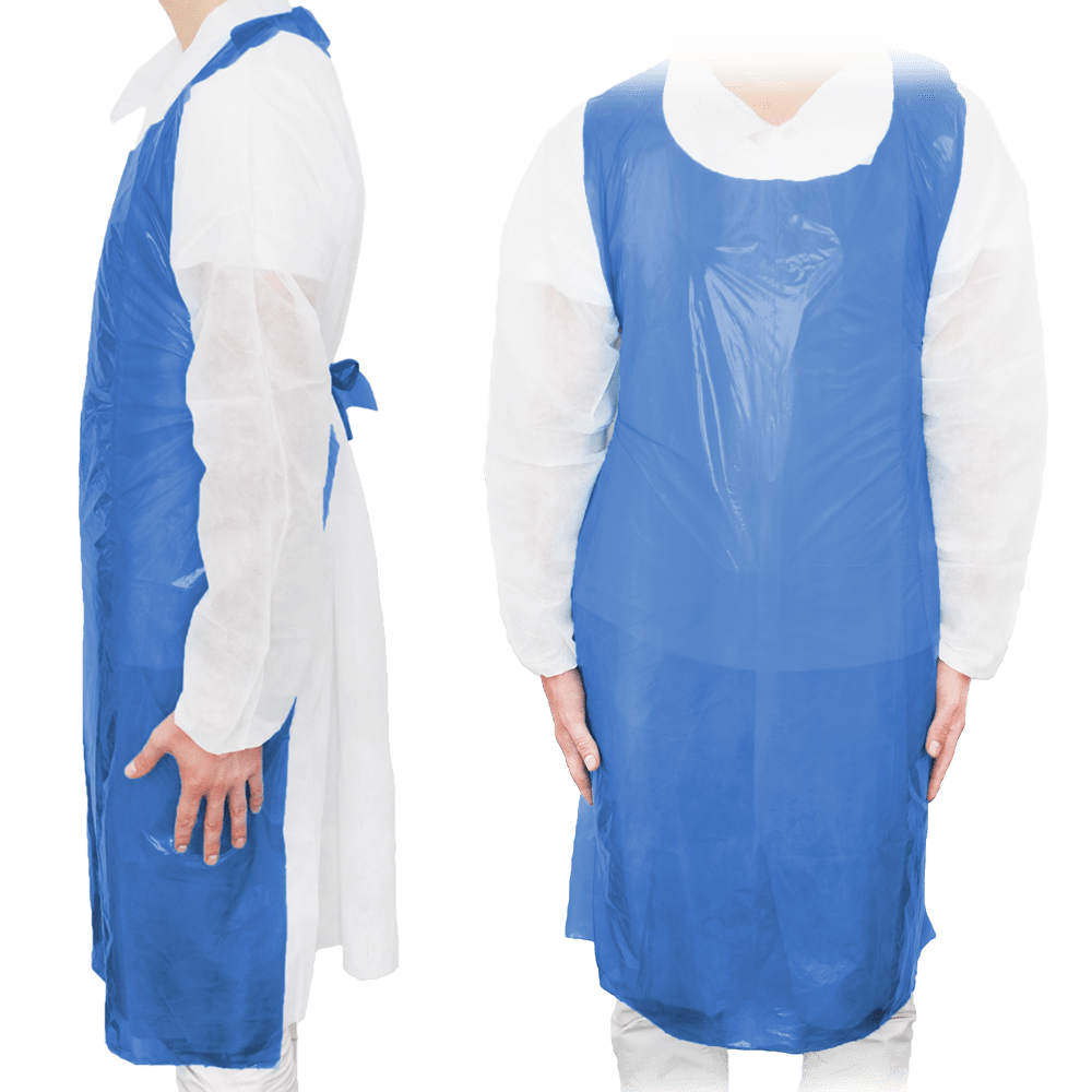 MaiMed-Apron Light PE, ποδιά από PE 75x120cm μπλε, 100 τεμάχια/συσκευασία, φραγμένη, λεία επιφάνεια | Συσκευασία (100 τεμάχια)