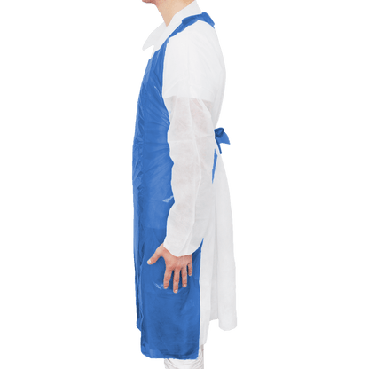 MaiMed-Apron Light PE, ποδιά από PE 75x120cm μπλε, 100 τεμάχια/συσκευασία, φραγμένη, λεία επιφάνεια | Συσκευασία (100 τεμάχια)