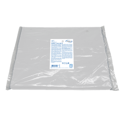 MaiMed-Apron Light PE, ποδιά από PE 75x120cm λευκή, 100 τεμάχια/συσκευασία, φραγμένη, λεία επιφάνεια | Συσκευασία (100 τεμάχια)
