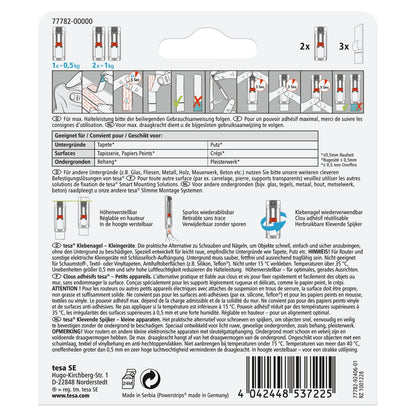 tesa Klebenagel Kleingeräte für Tapeten & Putz, weiß, bis 0,5 kg