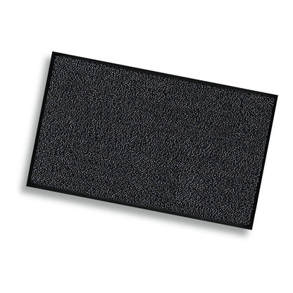 Η Nölle Profi Brush Schmutzfangmatte schwarz meliert της Nölle Profi Brush Bürsten- & Pinseltechnik e.K. είναι ένα ορθογώνιο χαλάκι με δομημένη επιφάνεια και ανυψωμένο περίγραμμα, που απεικονίζεται ελαφρώς κεκλιμένο σε λευκό φόντο.