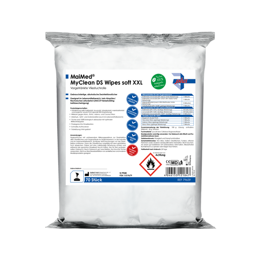 MaiMed MyClean DS Wipes soft XXL - 70 φύλλα προεμποτισμένα με MaiMed MyClean DS | Συσκευασία (70 φύλλα)