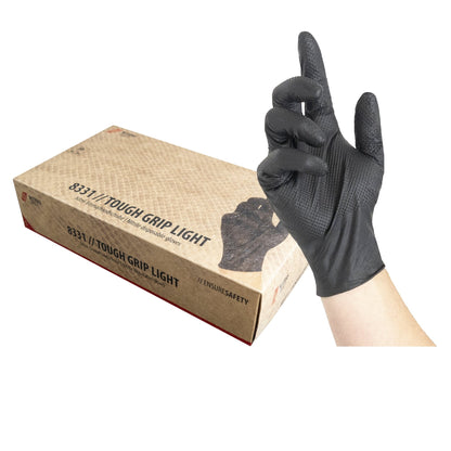 NITRAS TOUGH GRIP LIGHT, γάντια μιας χρήσης νιτριλίου, μαύρο