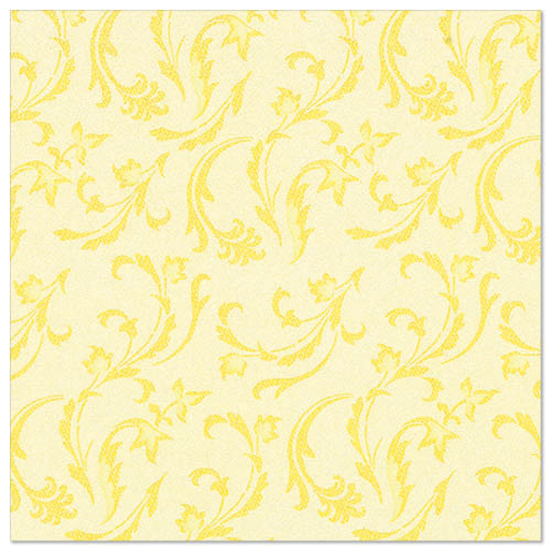 Οι PAPSTAR GmbH 50 χαρτοπετσέτες "ROYAL Collection" (40 x 40 εκ., κίτρινες, 1/4-πτυχή) παρουσιάζουν ένα κίτρινο λουλουδάτο και κλαδιωτό μοτίβο σε ανοιχτό κίτρινο φόντο - ιδανικό για το κομψό στρώσιμο του τραπεζιού.