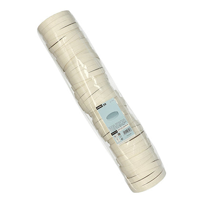 Μια διαφανής πλαστική συσκευασία με 50 στρογγυλά, λευκά καπάκια «To Go» από χαρτόνι της Starpak - ιδανικό ως φιλική προς το περιβάλλον συσκευασία για την επόμενη λύση To Go.