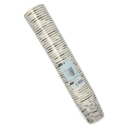 Starpak 50 κύπελλο σνακ "To Go" από σταθερό χαρτόνι στο σχέδιο εφημερίδας (470 ml, ø 9,9 cm) σε διαφανή σωλήνα με μπλε ετικέτα στην μπροστινή πλευρά.