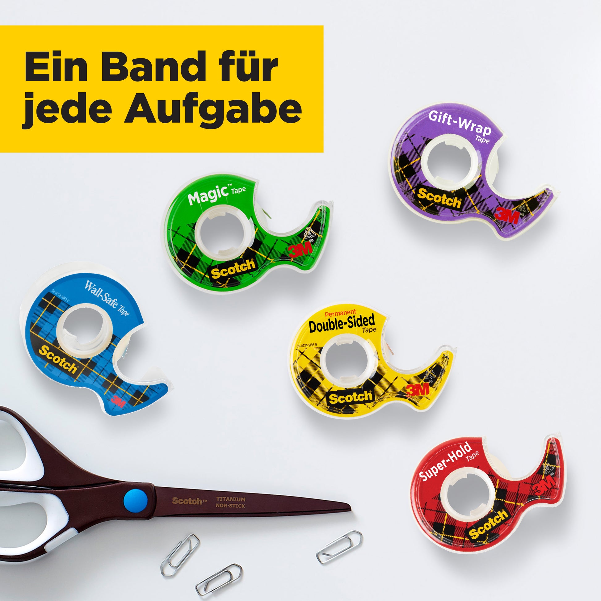 Die Abbildung zeigt eine Rolle Scotch® Magic™ Unsichtbares Klebeband Nachfüllpackung (19 mm x 25 m) von 3M Deutschland GmbH auf weißem Untergrund; oben ist deutscher Text zu sehen.