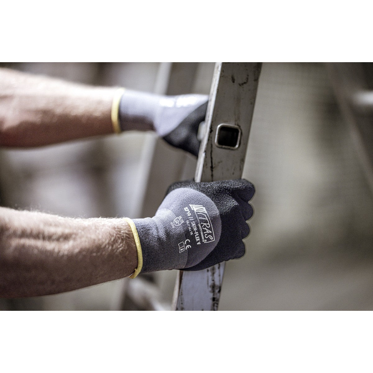 NITRAS SKIN FLEX V, γάντια συναρμολόγησης, γκρι / μαύρο