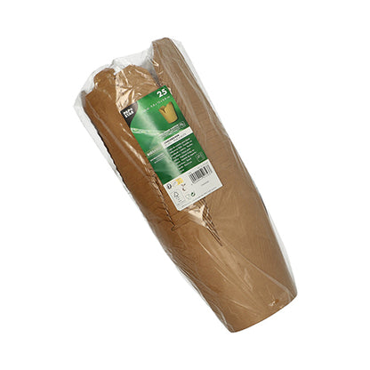 25 κουτιά σνακ της PAPSTAR GmbH, ορθογώνια και καφέ από χαρτόνι, σε φιλικό προς το περιβάλλον σετ - συσκευασμένα σε διαφανή μεμβράνη με πράσινη-λευκή ετικέτα. Ιδανικά για σνακ εν κινήσει.