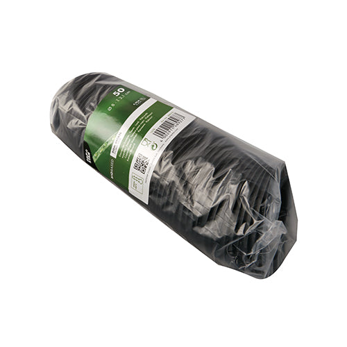 Μια συσκευασία με 50 λευκά στρογγυλά καπάκια θόλου από C-PLA της PAPSTAR GmbH, ύψους 2,1 εκ., σε διαφανή συσκευασία με πράσινη-λευκή ετικέτα με τεχνικά δεδομένα, γραμμωτό κώδικα και υποδείξεις για πολυάριθμες εφαρμογές.