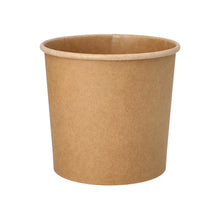 Ένα απλό, καφέ PAPSTAR μπολ σούπας από χαρτόνι (760 ml, Ø 11,5 cm, 11 cm ύψος), απεικονίζεται με κυλινδρικό χείλος μπροστά από λευκό φόντο. 25 τεμάχια στη συσκευασία από την PAPSTAR GmbH.