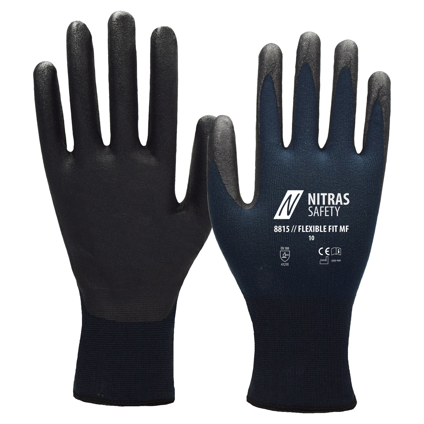 NITRAS FLEXIBLE FIT MF, γάντια συναρμολόγησης, σκούρο μπλε / μαύρο