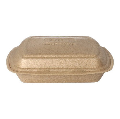 Τα Starpak 50 Menübοxen με καπάκι από XPP (7 x 20,5 x 24 cm, μπεζ) επιτρέπουν την ασφαλή μεταφορά τροφίμων και εμφανίζονται στη φωτογραφία σε λευκό φόντο.