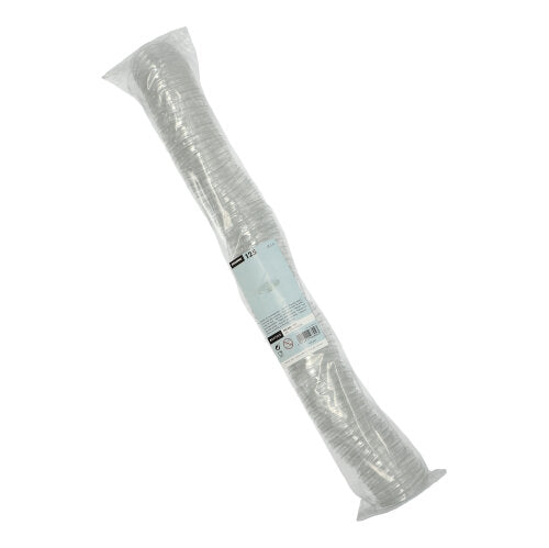 Μια συσκευασία από 125 διαφανή καπάκια Starpak-PET για δοχεία σαλάτας, στρογγυλά, Ø 5,9 cm × 0,7 cm, συσκευασμένα σε κυλινδρική μορφή με ετικέτα προϊόντος στη συσκευασία.