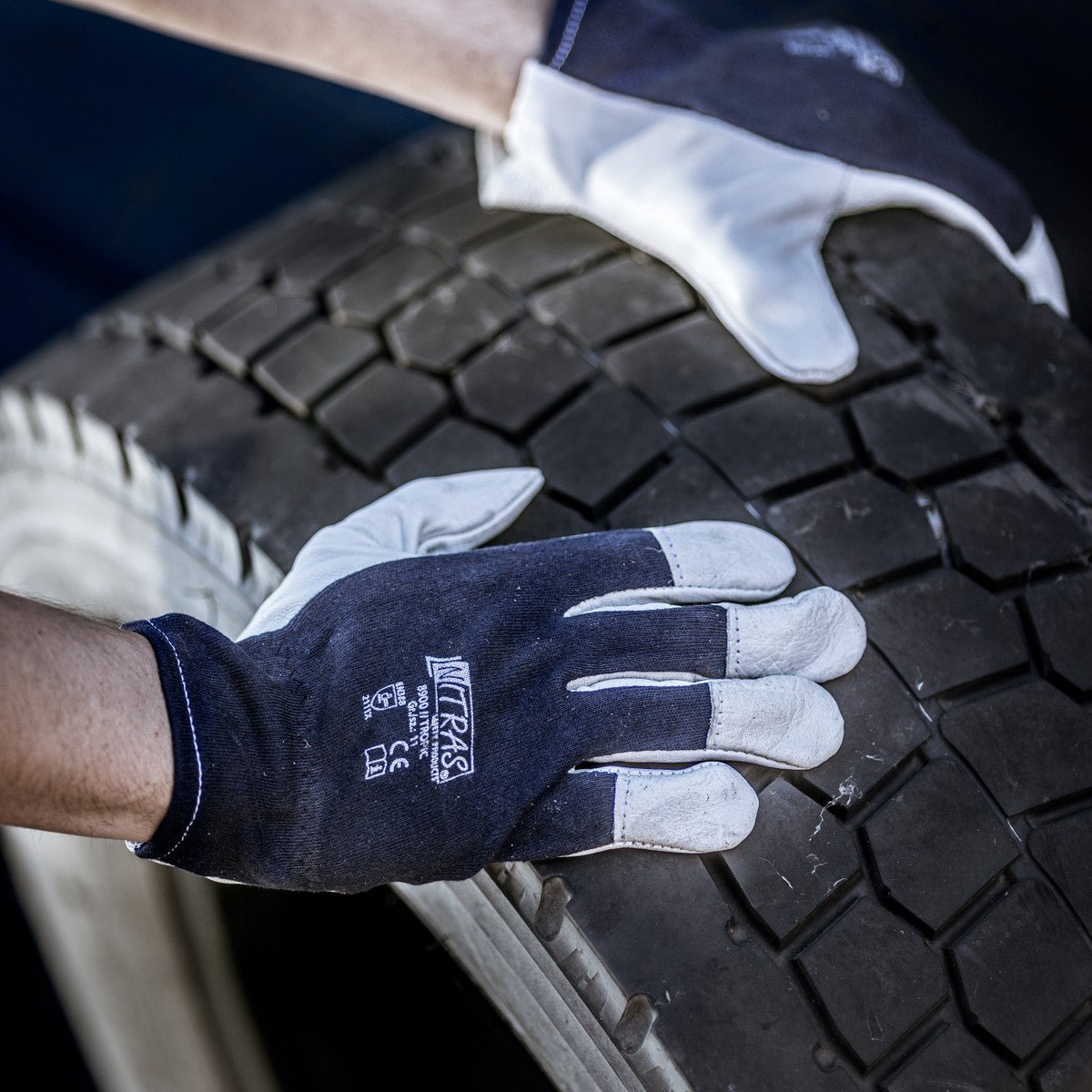 NITRAS TROPIC, μηχανικά γάντια, γκρι / σκούρο μπλε