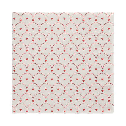 Οι 3-στρώσεων χαρτοπετσέτες της PAPSTAR GmbH (20 τεμάχια, 33x33 εκ) εμφανίζουν ένα σχέδιο από κόκκινες κυματιστές γραμμές με μικρές κόκκινες καρδιές σε κάθε μορφή κύματος.