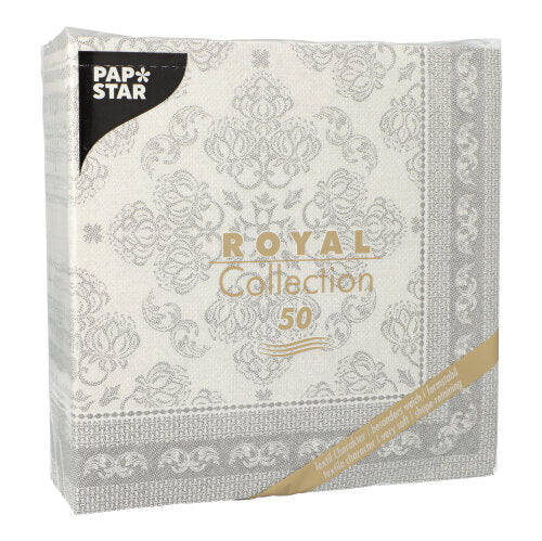 Μια συσκευασία με 50 γκρι PAPSTAR "ROYAL Collection" 40x40 cm χαρτοπετσέτες (1/4-πτυχή) της PAPSTAR GmbH.