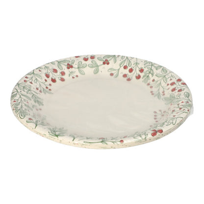 Ένα στρογγυλό χαρτονένιο πιάτο, PAPSTAR 10 πιάτα της PAPSTAR GmbH, Ø 23 cm, απεικονίζεται άδειο σε λευκό φόντο. Σε αντίθεση με τα κεραμικά πιάτα με διακοσμητικά σχέδια, αυτό το πιάτο μιας χρήσης είναι ιδανικό για πάρτι και εκδηλώσεις.