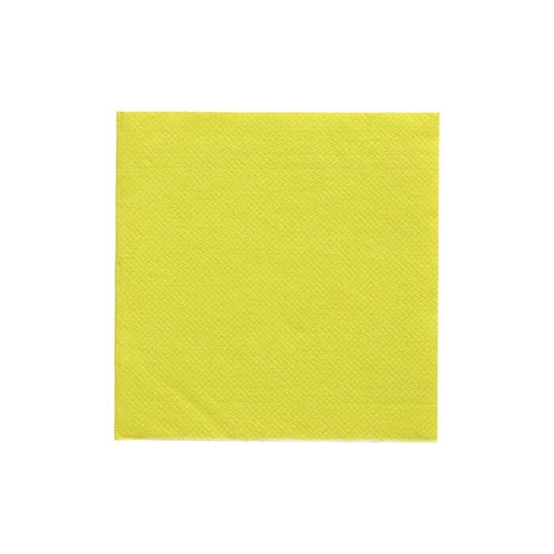 Οι PAPSTAR χαρτοπετσέτες 1/4-δίπλωμα, 24x24 cm σε λεμονί χρώμα από τη "DAILY Collection" της PAPSTAR GmbH (20 τεμάχια) βρίσκονται για κομψή διακόσμηση τραπεζιού στη φωτογραφία τετράγωνες σε λευκό φόντο και δείχνουν το δομημένο, φρέσκο χρώμα τους.