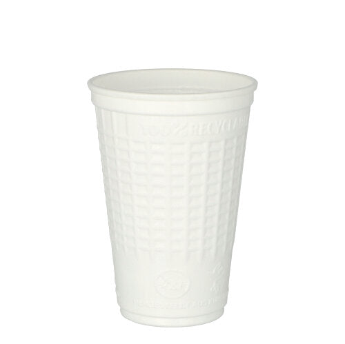 Ο θερμομονωτικός κούπα Starpak 50, PP 0,25 l, Ø 7,8 cm · 11 cm σε λευκό απεικονίζεται όρθιος σε λευκό φόντο. Αυτό το δομημένο κύπελλο προσφέρει αξιόπιστη απόδοση μόνωσης - ιδανικό για ζεστά ροφήματα. Η συσκευασία περιέχει 50 κομμάτια.