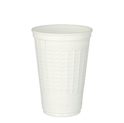 Ο θερμομονωτικός κούπα Starpak 50, PP 0,25 l, Ø 7,8 cm · 11 cm σε λευκό απεικονίζεται όρθιος σε λευκό φόντο. Αυτό το δομημένο κύπελλο προσφέρει αξιόπιστη απόδοση μόνωσης - ιδανικό για ζεστά ροφήματα. Η συσκευασία περιέχει 50 κομμάτια.