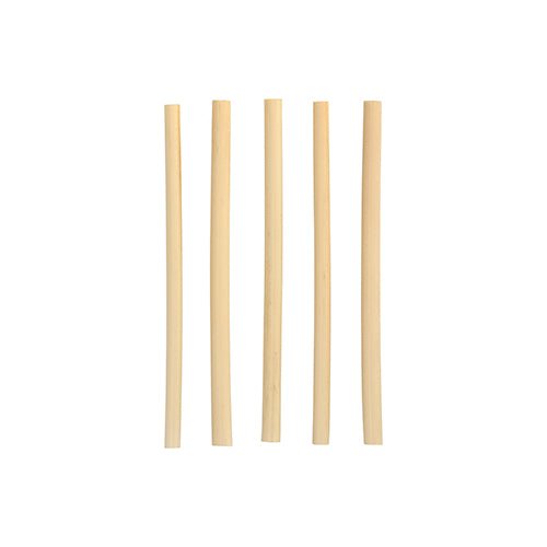 Πέντε PAPSTAR κοκτέιλ καλαμάκια από καλάμι "pure" (15 cm, Ø 7 mm) της PAPSTAR GmbH είναι τοποθετημένα κάθετα σε ένα απλό λευκό φόντο και αναδεικνύουν τα κομψά και φιλικά προς το περιβάλλον, βιοδιασπώμενα καλαμάκια.