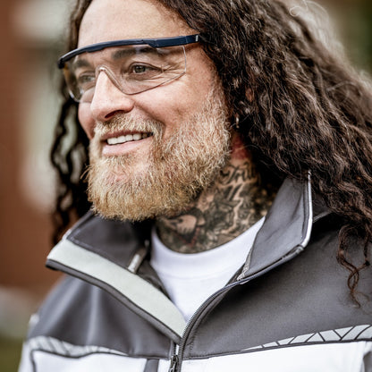 NITRAS VISION PROTECT BASIC, γυαλιά κροταφιού, διαφανή / μπλε ναυτικό, EN 166 πλαστικό | Συσκευασία (12 τεμάχια)