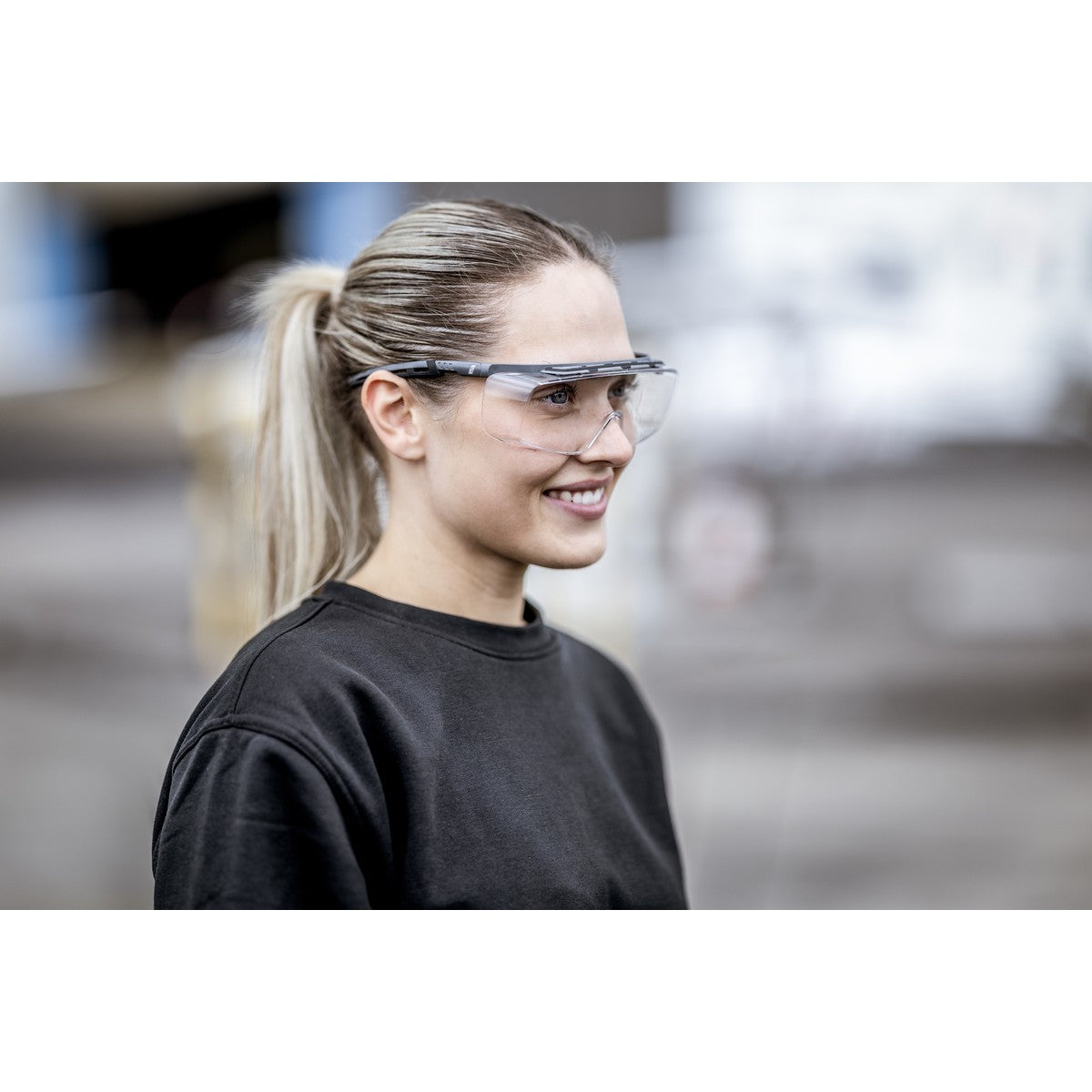 NITRAS VISION PROTECT PREMIUM, γυαλιά κροταφιού, διαφανή / γκρι, ISO 16321-1 πλαστικό | Συσκευασία (10 τεμάχια)