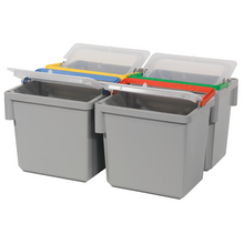 Περιστρεφόμενος αριθμητικός κάδος 4 λίτρων, γκρι με χρωματική λαβή