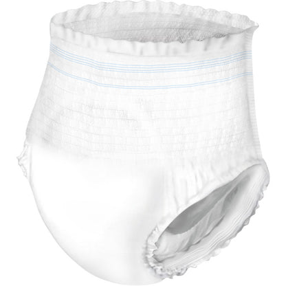 Τα ABENA Pants XS1, Premium | Συσκευασία (24 τεμάχια) από την Abena Re-Seller GmbH είναι ένα εσώρουχο μίας χρήσης για ενήλικες με ελαστική μέση και ανοιχτόχρωμες μπλε γραμμές, σχεδιασμένο για βέλτιστη φροντίδα ακράτειας. Απεικονίζεται σε μονόχρωμο φόντο.