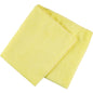 Ein gelbes Mikrofasertuch ENA Natura, 40x40 cm von Abena Re-Seller GmbH, ist sauber gefaltet auf weißem Untergrund - perfekt für die streifenfreie Reinigung.
