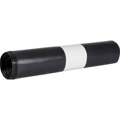 Ένας ρόλος σακούλες απορριμμάτων Abena Re-Seller GmbH για Sækko Boy 120, 55 my LDPE Ανακυκλωμένο με λευκή ετικέτα παρουσιάζεται μπροστά σε ένα απλό λευκό φόντο - φιλικό προς το περιβάλλον και ιδανικό για συνειδητοποιημένους περιβαλλοντικά χρήστες.