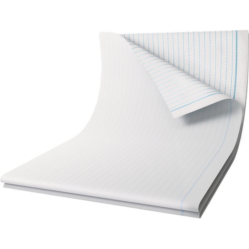 Μια στοίβα προστατευτικών καλυμμάτων της Abena Re-Seller GmbH, PE με επίστρωση, 48 νήματα, 80x170 cm σε λευκό δείχνει πολλά φύλλα με ιατρική προστασία. Η συσκευασία περιέχει 25 κομμάτια.