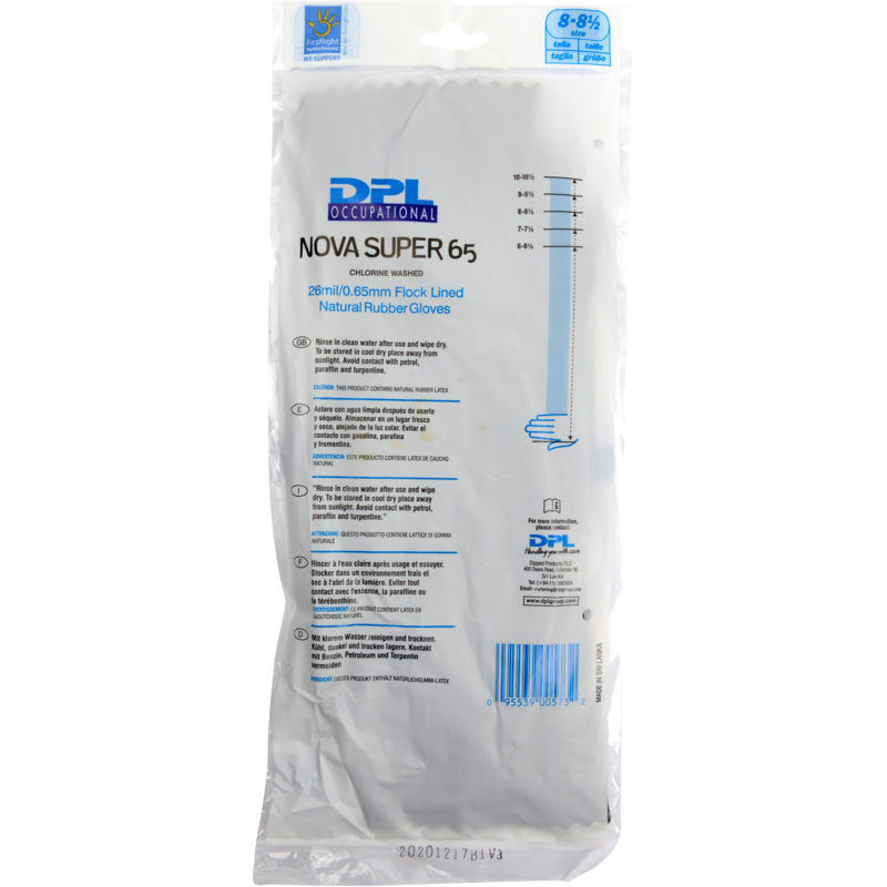 Eine Packung Abena Re-Seller GmbH Haushaltshandschuhe Latex, Schwarz, Größe 8-8½, mit auf der Vorderseite in blauer und schwarzer Schrift aufgedruckten Produktangaben und Hinweisen.