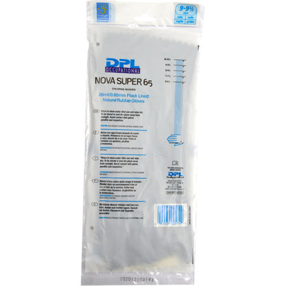 Μια διαφανής πλαστική συσκευασία με την επιγραφή "Γάντια οικιακής χρήσης Latex, Μαύρα" της Abena Re-Seller GmbH φέρει στο μπροστινό μέρος πληροφορίες προϊόντος, μεγέθη και ένα γραμμωτό κώδικα.