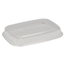 Ένα διαφανές, ορθογώνιο πλαστικό καπάκι (καπάκι για Άρ. Αρ. 5966, 18 x 24,58 x 3,2 εκ.) της Abena Re-Seller GmbH, συσκευασία με 250 τεμάχια, με υπερυψωμένα άκρα και ραβδωτό σχέδιο, απεικονισμένο σε λευκό φόντο.