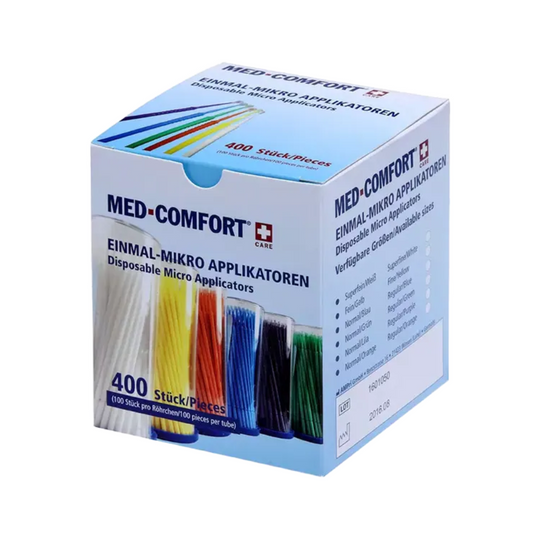 Ampri Med Comfort Μόλις Mikroapliktor οδοντική ανάγκη, διαφορετικά χρώματα | Κουτί (400 κομμάτια)