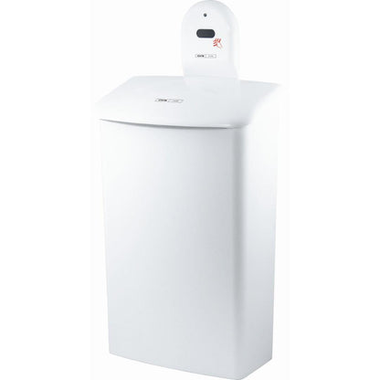 Die CWS ParadiseLine Wandhalterung zu Hygienebox 575000 ist eine weiße, rechteckige Halterung von CWS, die für den freihändigen Einsatz mit kompatiblen Hygieneboxen konzipiert ist.