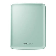 Η ορθογώνια, ανοιχτόχρωμη πράσινη μπροστινή πλάκα CWS PureLine για τον διανομέα Paperroll NT Hybrid με στρογγυλεμένες άκρες φέρει στο κάτω μέρος στη μέση μια μικρή ασπρόμαυρη ετικέτα με την επιγραφή "DMS kitchen", που ξεχωρίζει από ένα απλό λευκό φόντο.