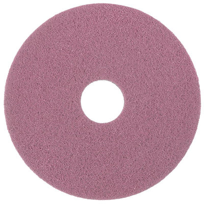 Το Diversey Twister Pad Pink για δάπεδα βινυλίου από την Diversey Deutschland GmbH & Co. OHG είναι ένα κυκλικό, ροζ μαξιλάρι καθαρισμού με τραχιά υφή και κεντρική τρύπα, φωτογραφημένο σε λευκό φόντο.
