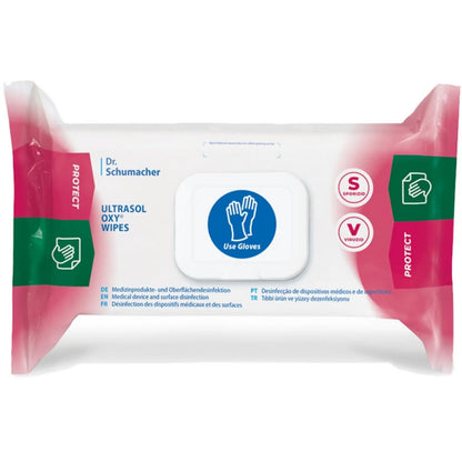 Προϊόντα σε εξάντληση: Dr. Schumacher Ultrasol Oxy Wipes – χωρίς αλκοόλ, σποριοκτόνο | Συσκευασία (108 μαντηλάκια)