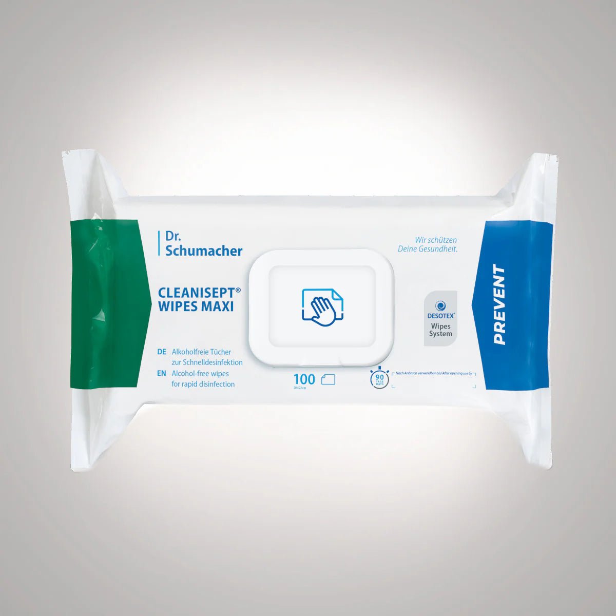 Ο Δρ Schumacher CleanIsept® σκουπίζει πετσέτες απολύμανσης maxi | Πακέτο (100 πετσέτες)