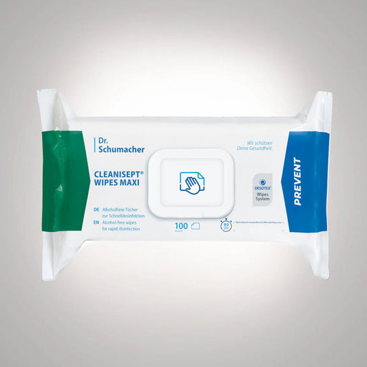 Ο Δρ Schumacher CleanIsept® σκουπίζει πετσέτες απολύμανσης maxi | Πακέτο (100 πετσέτες)